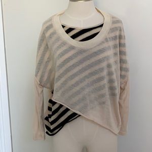 Ark & co ivory and black striped sweater
